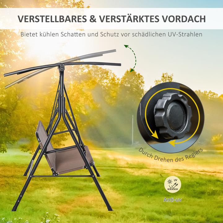 Produktbild Outsunny 3- Sitzer Hollywoodschaukel mit Sonnendach