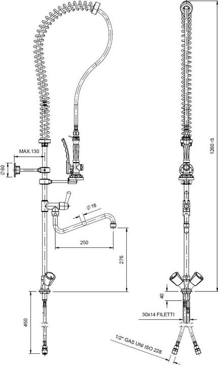 Actual product image Gastro Hero Professional single-hole dishwasher spray + mixer tap