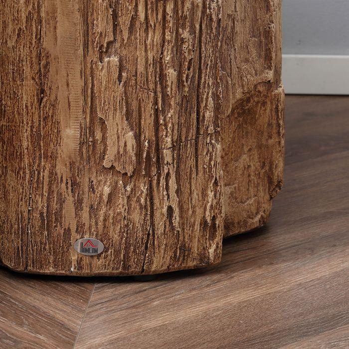 Actual product image Swisshandel24 Side table tree stump look levelling feet 37cmx37cmx43cm concrete brown (37 x 37 x 43 cm)