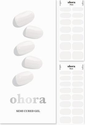 Ohora Semi Cured Gel Nail Strips Funktioniert mit jeder Nagellampe Salon-Qualität Langlebig Einfach (N Sauberes Weiss)