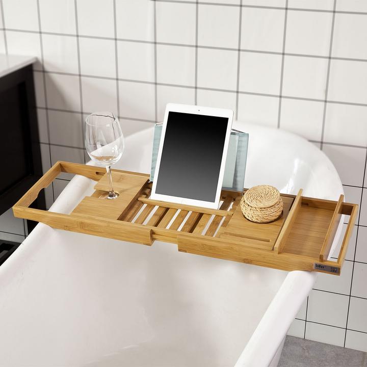 Produktbild SoBuy Badewannenablage ausziehbar