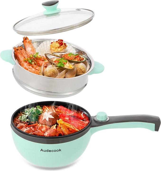 Image du produit Audecook Hot Pot avec cuiseur vapeur, Vert