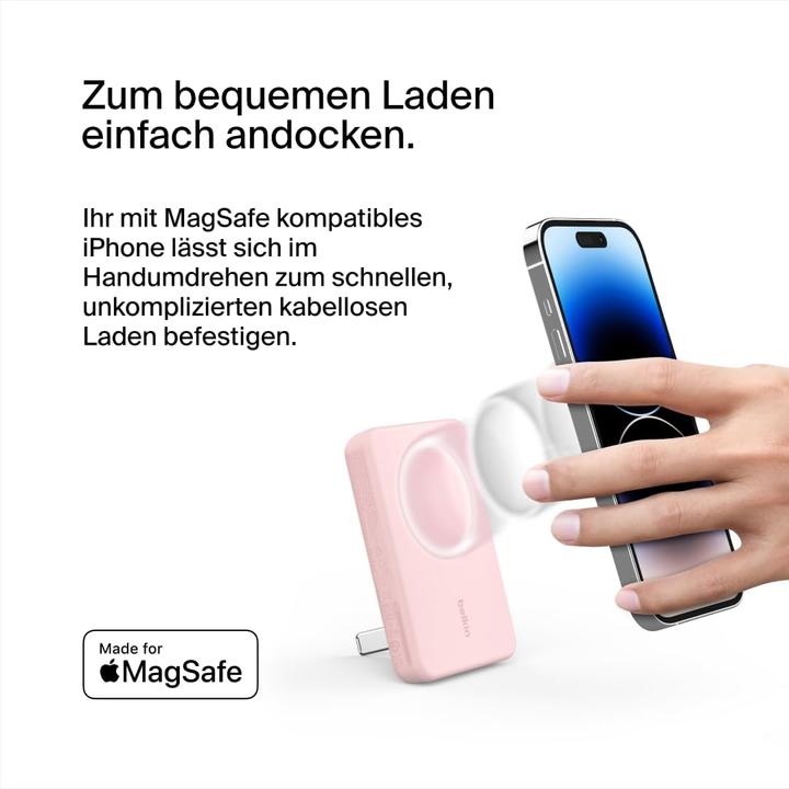 Image du produit Belkin Magnetische Powerbank, MagSafe kompatible, mit Standfunktion für iPhone (5000 mAh, 7.50 W, 7.50 Wh)