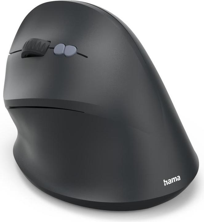 Immagine prodotto Hama Vertikale, ergonomische Linkshänder-Maus „EWM-500L“, Funk, 7 Tasten,Schwarz (Senza fili)