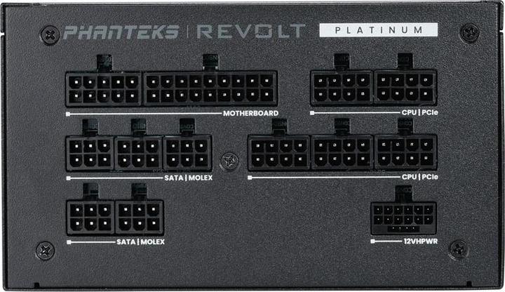 Immagine prodotto Phanteks Revolt 1200W Platinum, ATX 3.0, PCIe 5.0, completamente modulare - 1200 Watt, nero (1200 W)