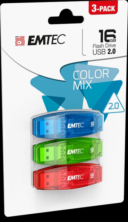 Produktbild Emtec C-410 Neon 3-Pack (16 GB, USB 2.0)