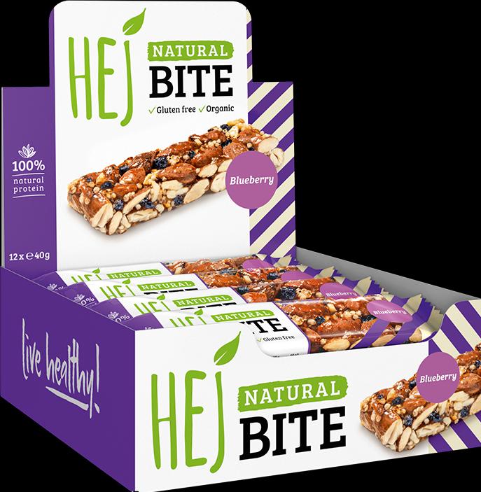 Actual product image HEJ Nutrition Natural Bite (12 x 40g) (Blueberry, 1 pcs., 480 g)