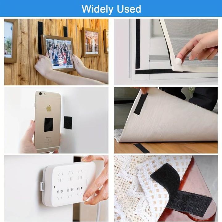 Actual product image König Design Hook and loop tape set Hook tape + loop tape self-adhesive extra strong hook and loop fastener (50 mm)