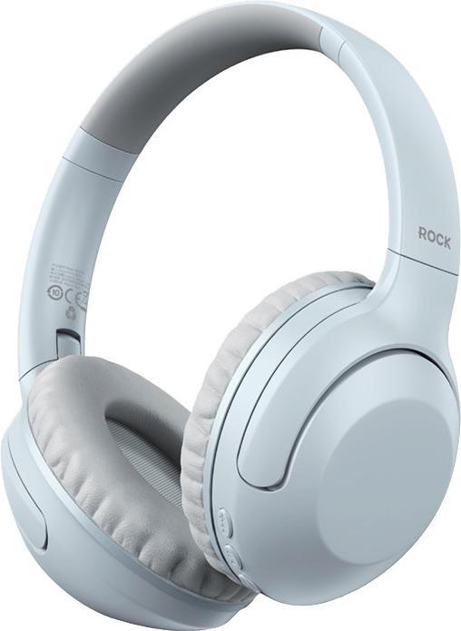 Produktbild Rock - O3 ANC Wireless Headphones RAU0773 - Bluetooth-Kopfhörer, Hellblau/Grau (ANC, 15 h, Kabellos)
