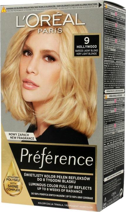 Produktbild L'Oréal Paris Loreal Preference Haarfarbe Nr. 9 Hollywood - Sehr helles Blond 1op.