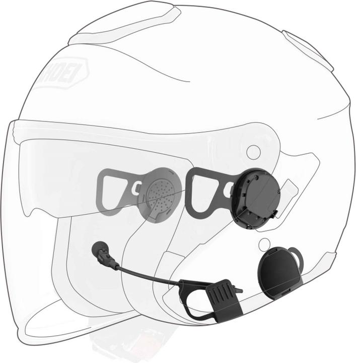 Actual product image Sena 10U Bluetooth Headset for Shoei J-Cruise (incl. RC4 handlebar remote control) (Set of 1)