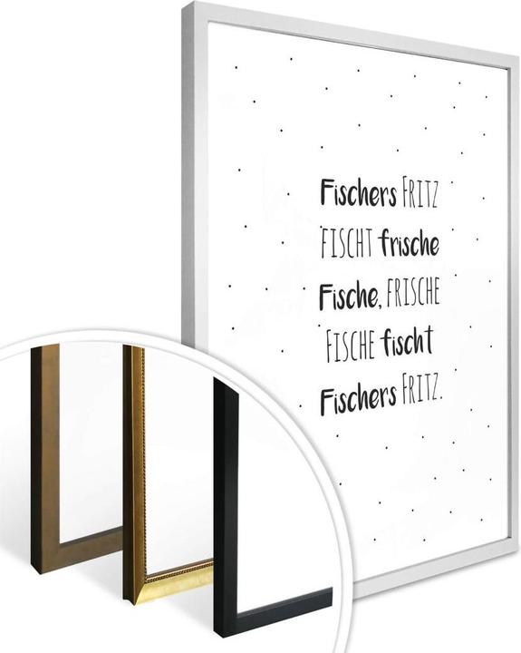 Produktbild Trenddeko Zungenbrecher - Fischers Fritz (40 x 50 cm)