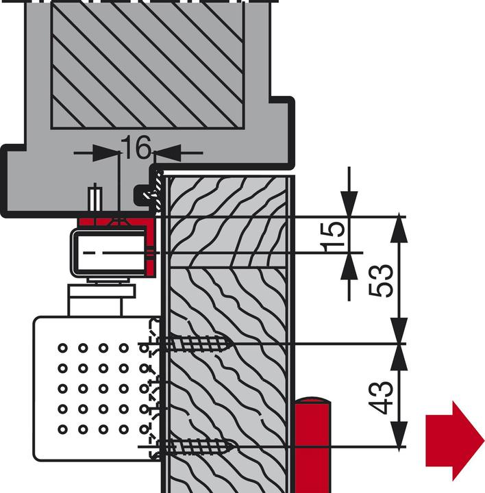 Immagine prodotto Dormakaba Angolo di inclinazione del mandrino per guide di scorrimento G-N (Porta camera, Porta d'ingresso, Porta di legno, Portafinestra)