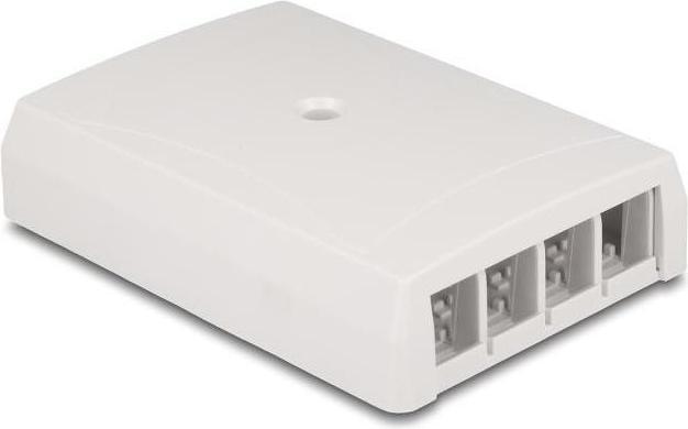 Produktbild Delock Keystone Leergehï¿½use Aufputz 4 Port fï¿½r Glasfaser und Netzwerk weiï¿½