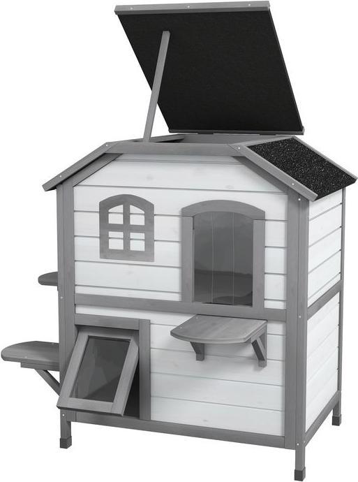 Image du produit Swisshandel24 Maison pour chat Cabane pour chat Grotte pour chat, 2 étages, résistant aux intempéries (Chat)