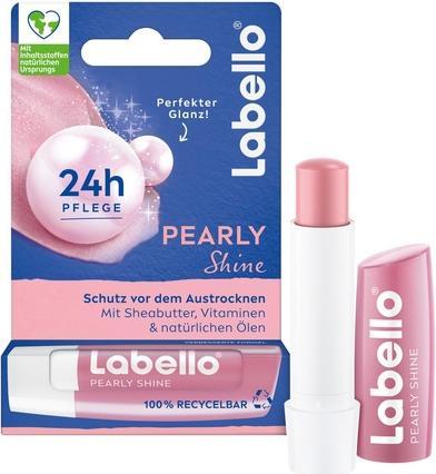 Produktbild Labello Pearly Shine Lippenbalsam mit schimmerndem Perlenglanz für 24h Feuchtigkeit 4,8g (Pflegestift)