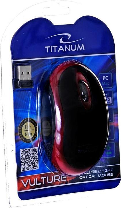 Produktbild Titanum TM116E Drahtlose 3D-Maus 2 4 GHz Schwarz / Rot (Kabellos)