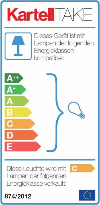 Energie-Label Kartell Take Led Tischleuchte (E14)
