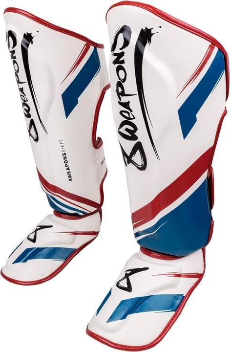 Actual product image 8Weapons Shin Guards, Shift, white-navy-red, L (L)