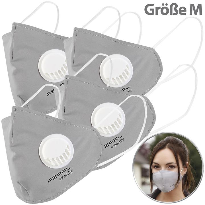 Immagine prodotto Pearl Set di 4 maschere di tessuto bocca-naso con valvola (4 x)