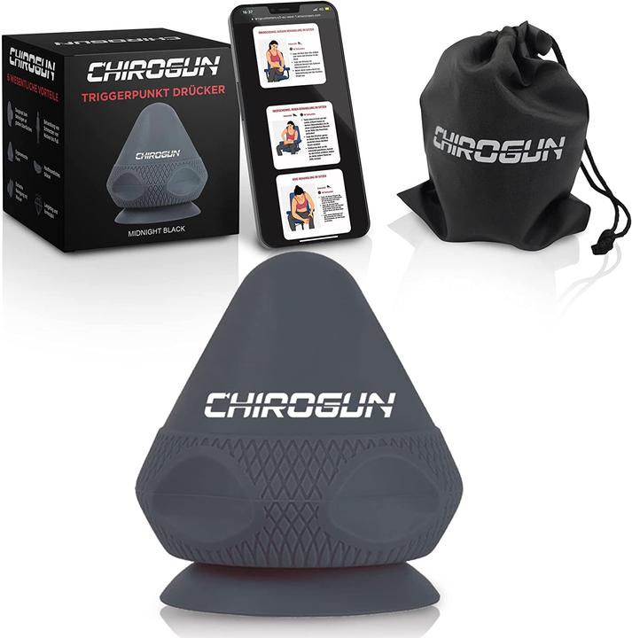 Produktbild ChiroGun Triggerpunkt Drücker mit Saugnapf & Beutel Schwarz