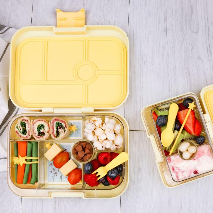 Actual product image Lunch Punch Mini Cutlery Set of 6 Yellow (3 Piece, Pitchfork)