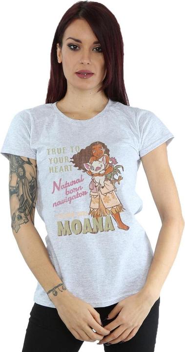 Actual product image Disney Womens/Ladies Moana Natural Born Navigator Cotton T-Shirt (XL)