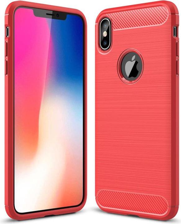 Produktbild Cover-Discount Silikon Gummi Case Metall Carbon Look (Apple iPhone XS Max)