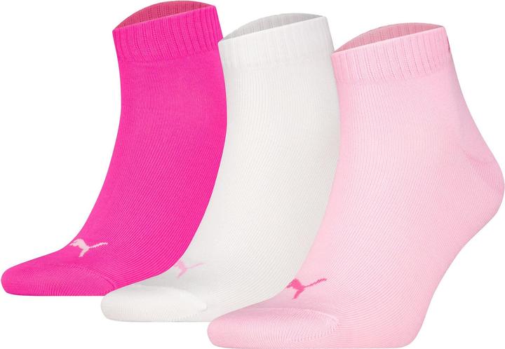Puma Socken Söckchen 3 Paar Quarter Uni Rosa/Weiss