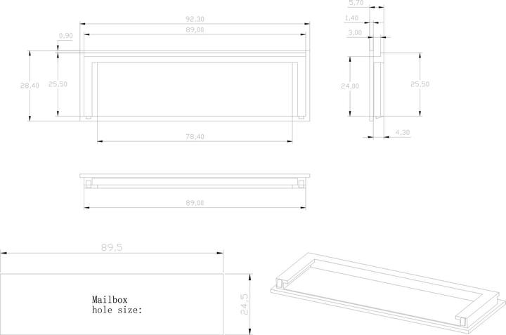 Produktbild Wiltec Namensschild Abdeckung Briefkasten 89x25mm Ersatzteil Postkasten Schild