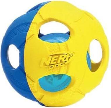 Immagine prodotto Zeus Palla luminosa NERF Dog lluma-Action LED, rossa (Palla giocattolo per cani)