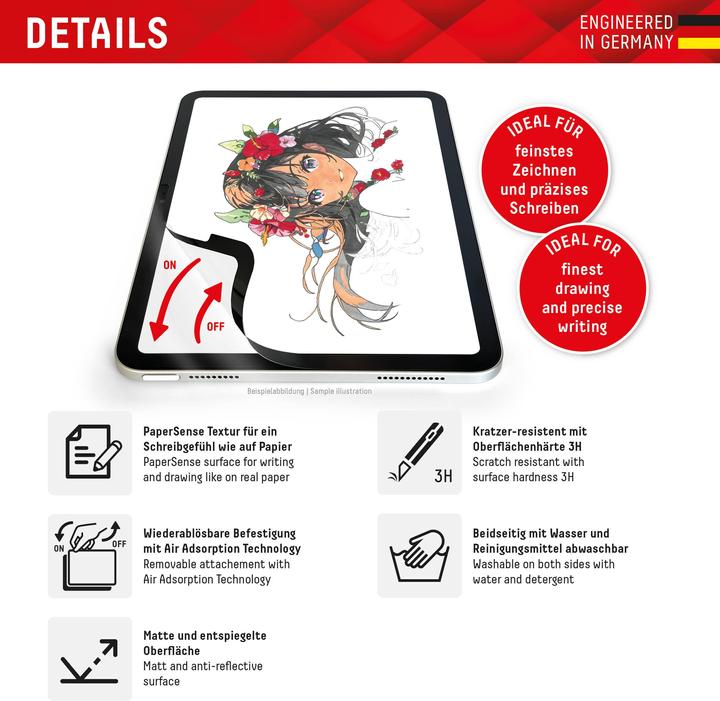 Produktbild Displex Tablet Papersense, Tablet Paper Feeling Schutzfolie (1 Stück, iPad Pro 13 2024 (M4), iPad Air 13 2024 (M2))