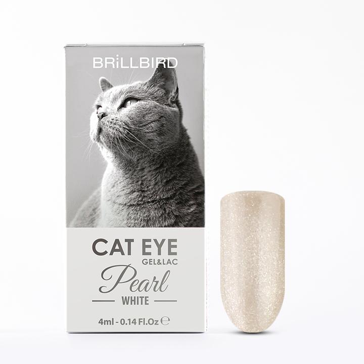 Immagine prodotto BrillBird Cat Eye Pearl White 4ml (Bianco, Smalto per unghie effetto gel)
