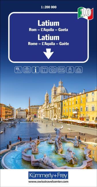 Actual product image Lazio-Rome No. 10 Regional Map Italy 1:200 000