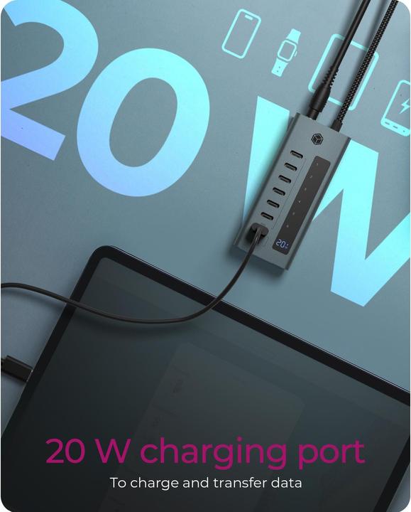 Produktbild Icy Box IB-HUB1457-C31 (USB-C, 7 Ports)