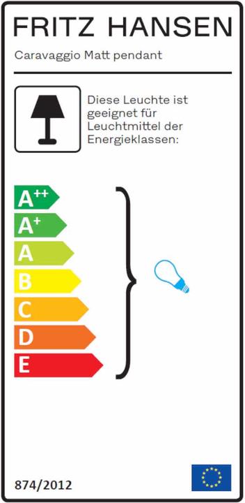 Energie-Label Fritz Hansen Caravaggio Matt P3 Pendelleuchte (E27)