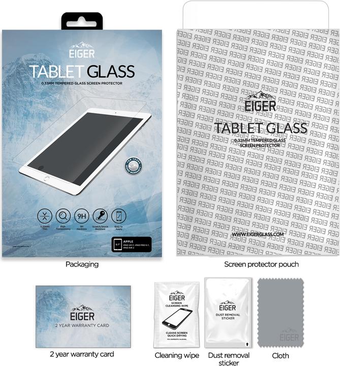 Actual product image Eiger Mountain Glass Clear Tablet (1 Piece, IPad 9.7 (2018), IPad 9.7 (2017), iPad Air 2, iPad Air)