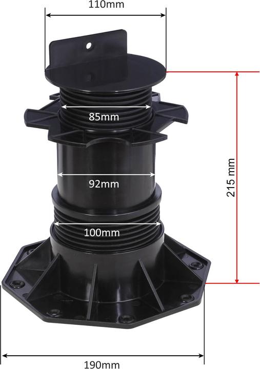 Produktbild XPOtool Set 30x Stelzlager Terrassen 2700kg 137-215mm Stellfüsse höhenverstellbar (30 x)