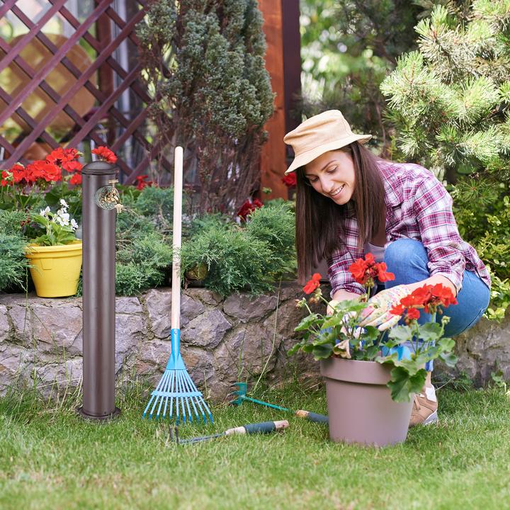 Actual product image Relaxdays Garden Water Fountain Column, Antique Style