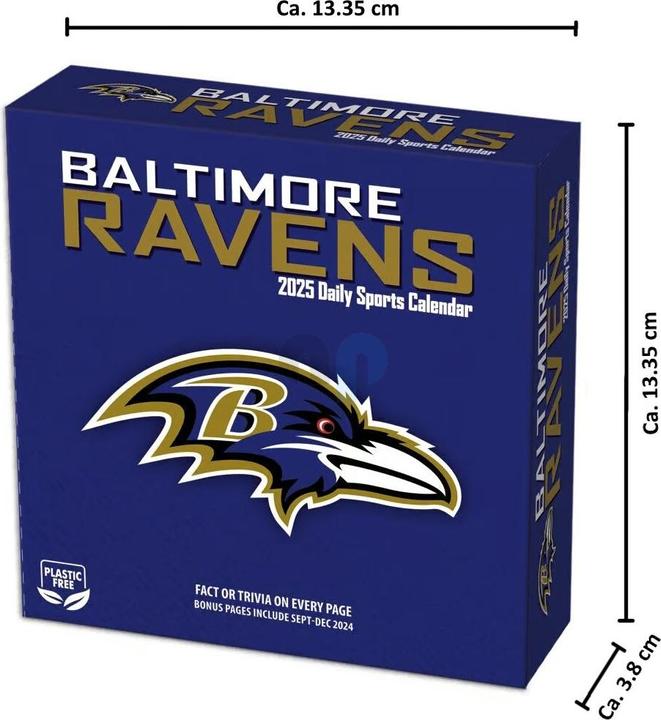 Immagine prodotto NFL - Baltimore Ravens - Calendario da tavolo 2025 (Tedesco, Francese, Italiano, Spagnolo, Inglese)