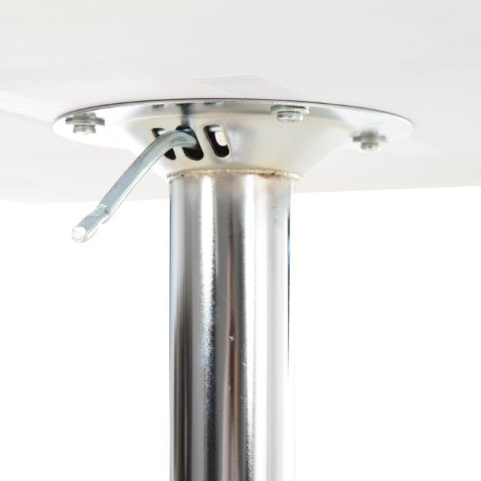 Image du produit Swisshandel24 Table haute, réglable en hauteur, carrée, acier blanc 60 x 60 x 71-92 cm