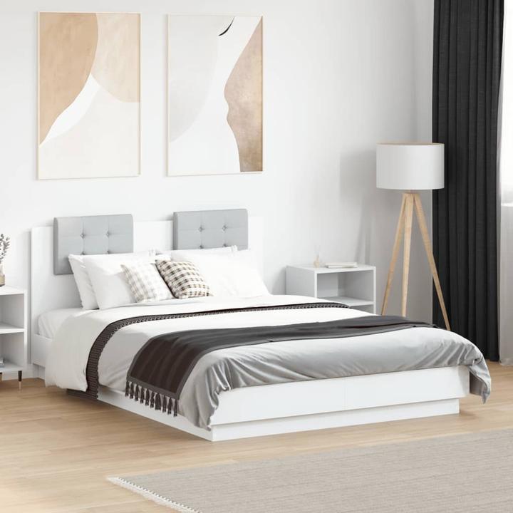Actual product image VidaXL Bed frame with headboard and LED lights (135 x 190 cm)