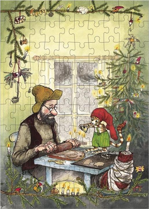 Produktbild Pettersson und Findus feiern Weihnachten. Puzzle im Buch (100 Teile)