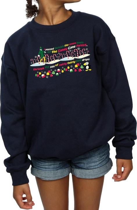 Actual product image Elf Girls Candy Cane Forest Sweatshirt (128)