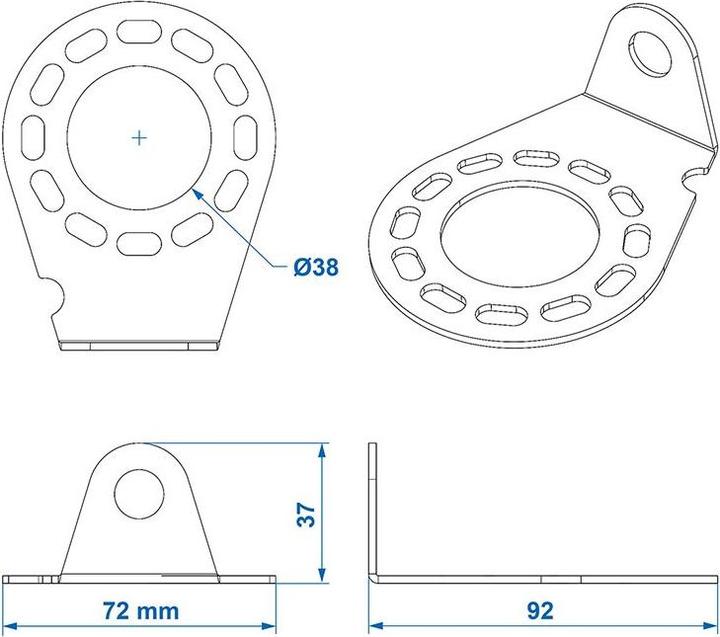 Actual product image ProPlus Socket holder metal angled 9.2 x 7.2 cm