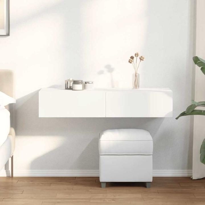 Produktbild VidaXL Wandregal mit Schubladen Weiss 100x36x19 cm Holzwerkstoff