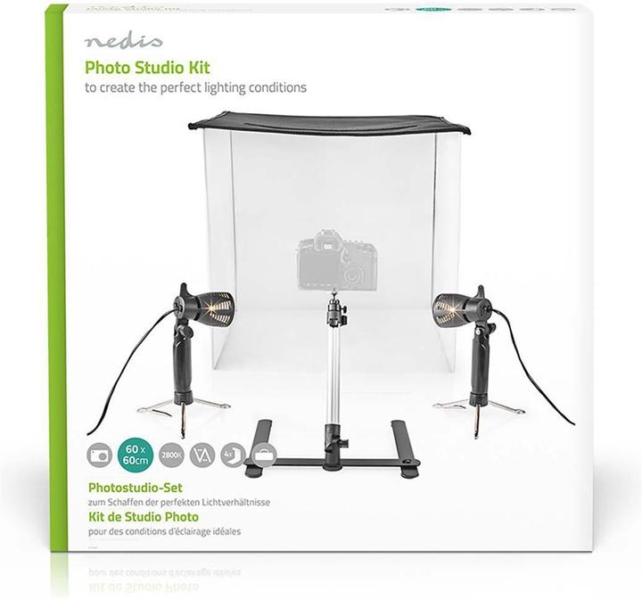 Immagine prodotto Nedis Kit Studio Fotografico 400 lm Sfondi pieghevoli con borsa di trasporto inclusa Nero