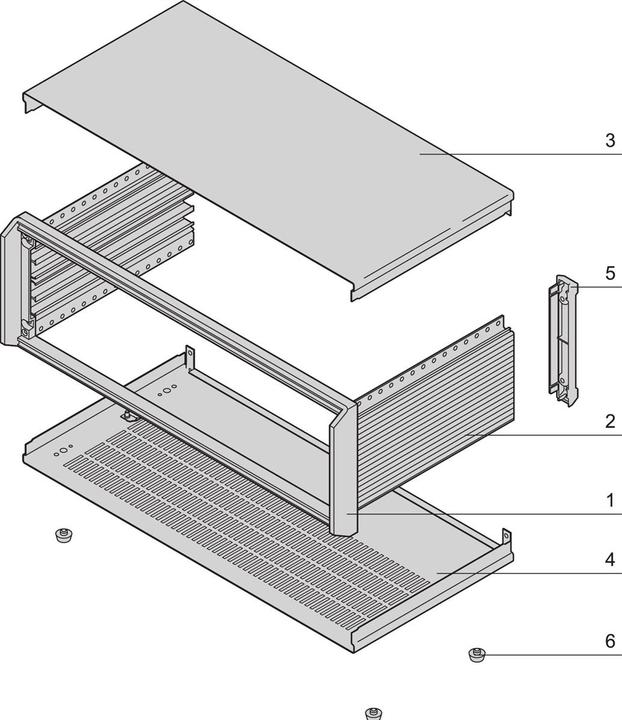 Produktbild Schroff Gehäuse 2 und 3 HE, ungeschirmt - PROPAC PRO GEH.2HE 63TE 266T (63 HE, 19 Zoll Rack)