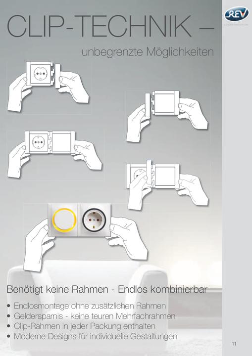Actual product image REV Düwi Ascoli series switch incl. frame white/grey AL