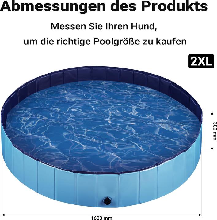 Image du produit Wiltec Fudajo piscine pour chien 160x30cm piscine pour chien pataugeoire pour chien baignoire pour chien (Piscine pour chiens)